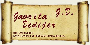 Gavrila Dedijer vizit kartica
